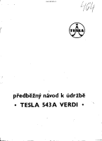 Tesla 543a - Navod k udrzbe 